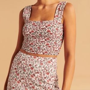 Size XXL Y2K cropped tank top Floral print Tank top ABERCROMBIE & FITCH NWT